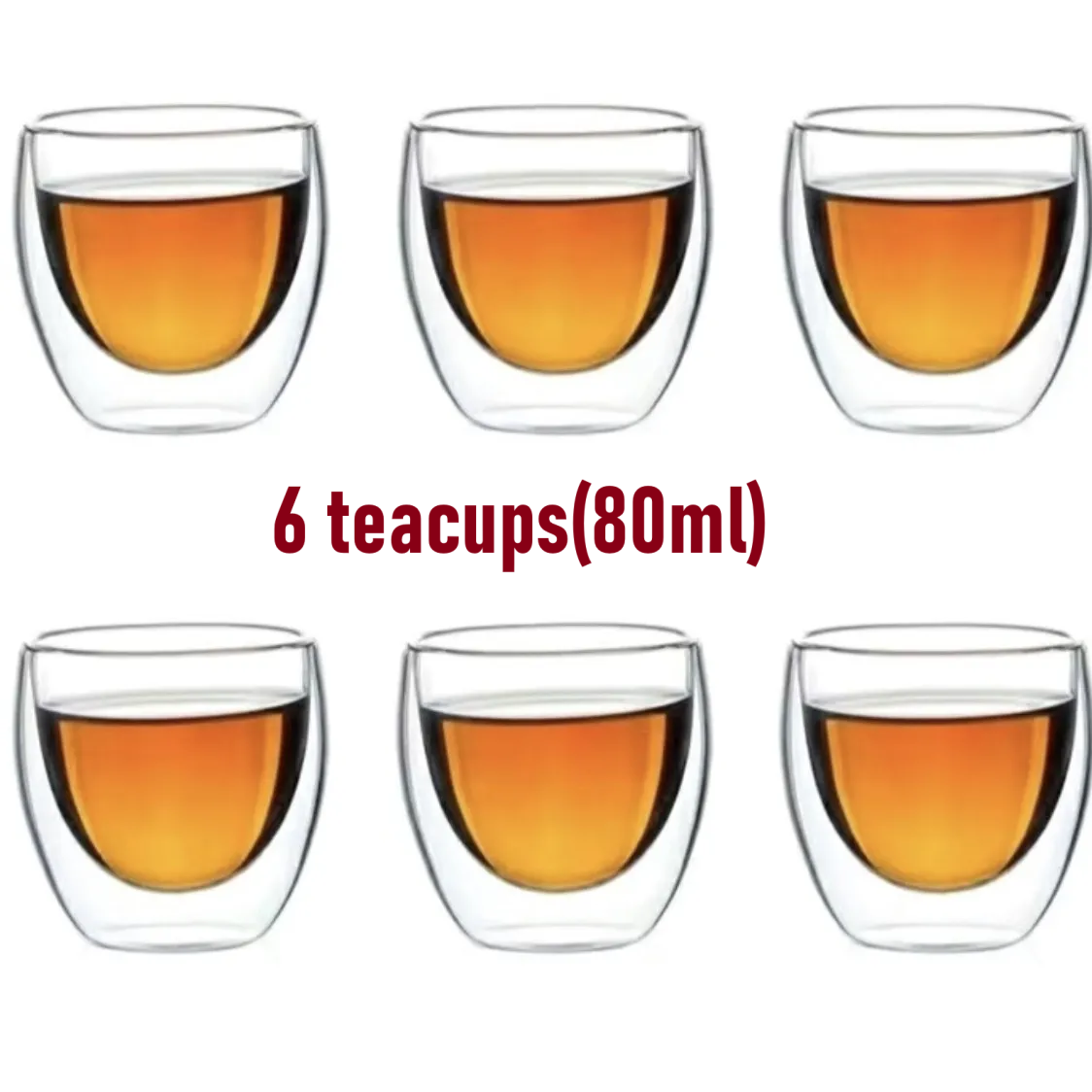 CM002 Hollow insulated tea cup, 6Pcs