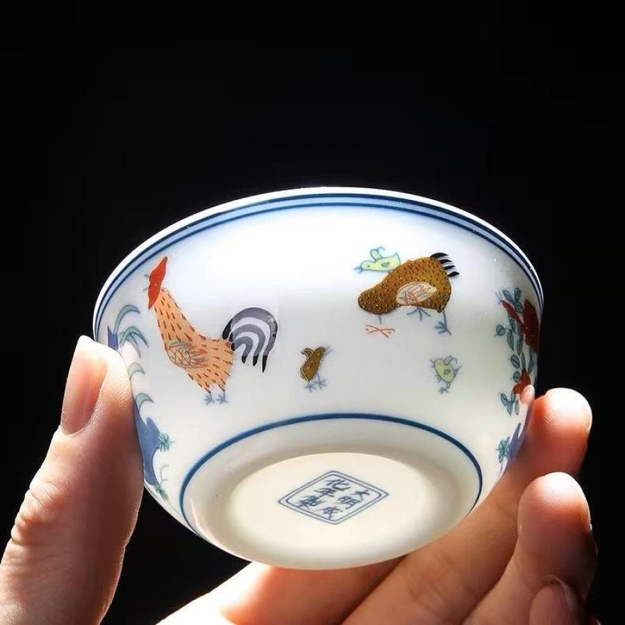 CM001 Replica of a Doucai Chicken Cup(55ml), from the Ming Dynasty, China