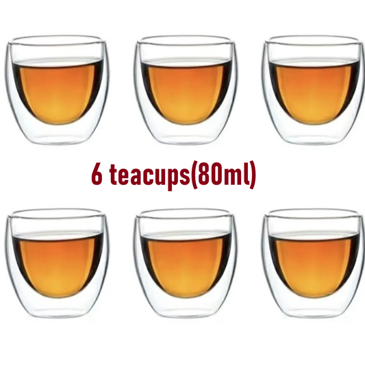 CM002 Hollow insulated tea cup, 6Pcs