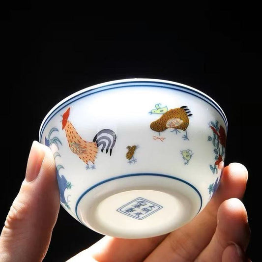 CM001 Replica of a Doucai Chicken Cup(55ml), from the Ming Dynasty, China